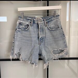 Agolde Riley Groove Light Blue Jean Shorts